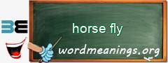 WordMeaning blackboard for horse fly